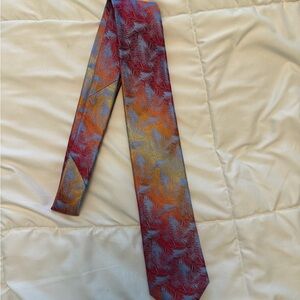 Paul Fredrick Red and Blue Patterned Tie